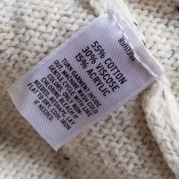 Rubbish Mock Neck Cotton Blend Big Button Drawstring Cardigan Size S - Picture 5 of 8